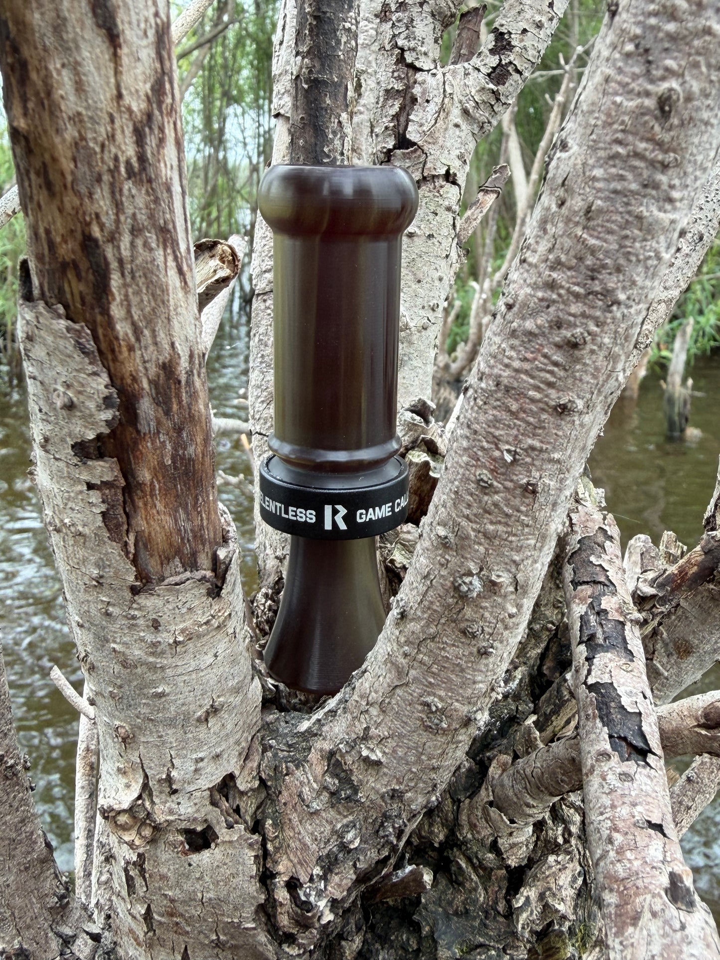 green and black cutdown duck call